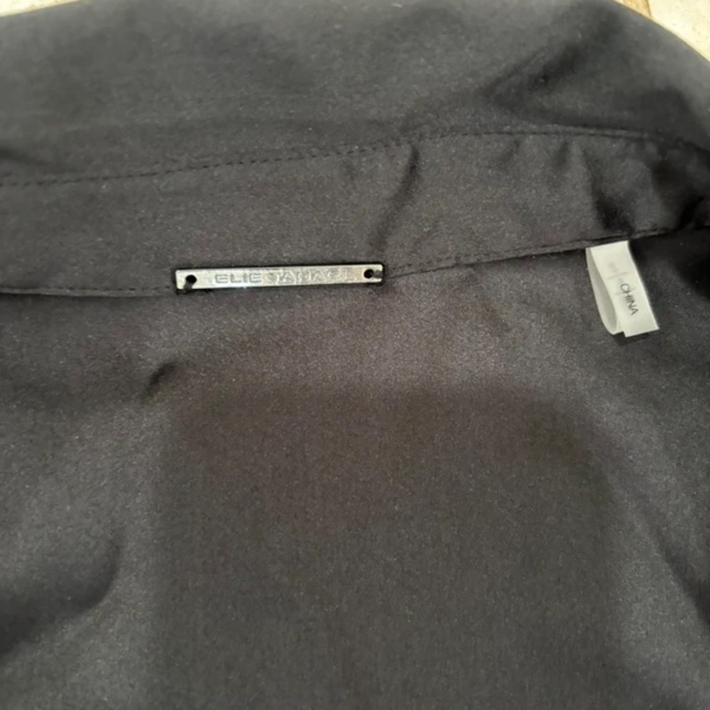 Elie Tahari Black Lightweight Long-Sleeve Shirt Jacket - Picture 2 of 4